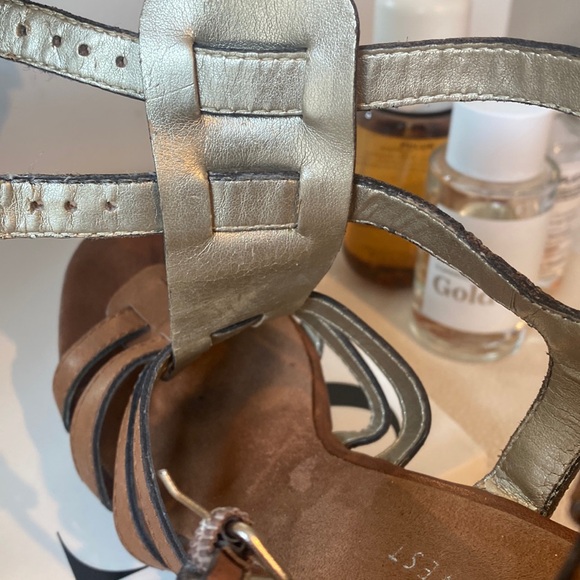 Nine West Gladiator Heech Double Ankle Strap Wedge Heels in Tan - Picture 12 of 16